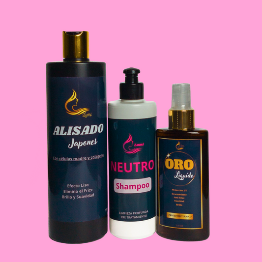 Alisado JAPONES+ Protector térmico+ Shampoo neutro