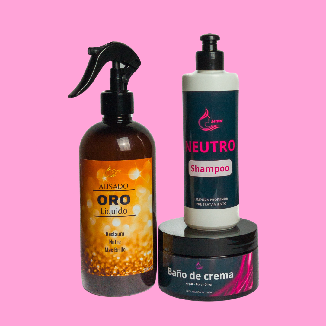Alisado ORO líquido+ Baño de crema+ Neutro