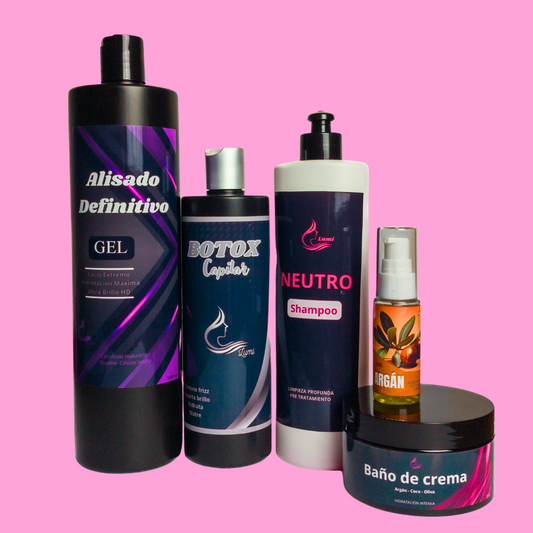 Alisado en GEL+ Botox+ Neutro + Baño crema + Gotitas c/argán